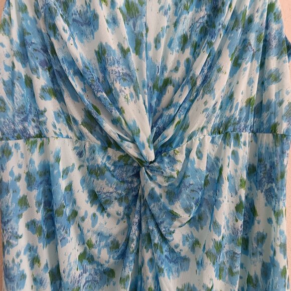 Isaac Mizrahi REG Always Isaac Twist Front Mesh Midi Dress, Floral Sz 2X a6308 - Picture 4 of 5